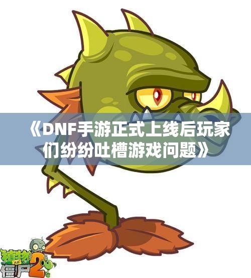 《DNF手游正式上线后玩家们纷纷吐槽游戏问题》