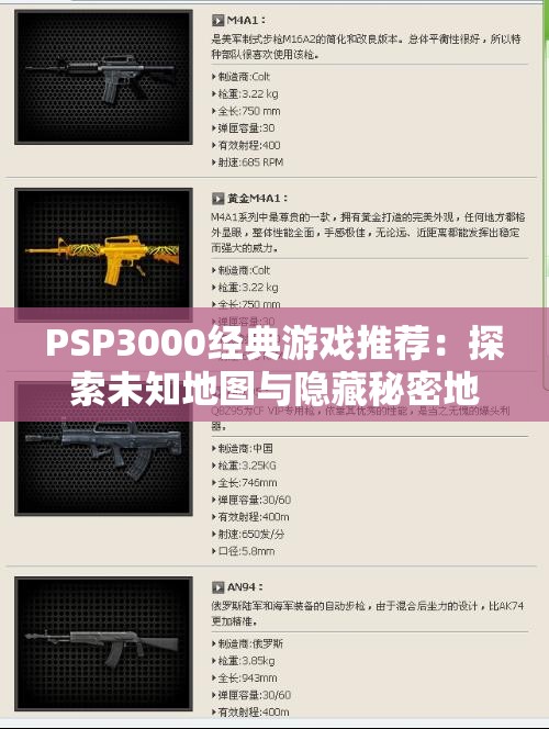 PSP3000经典游戏推荐：探索未知地图与隐藏秘密地点的乐趣